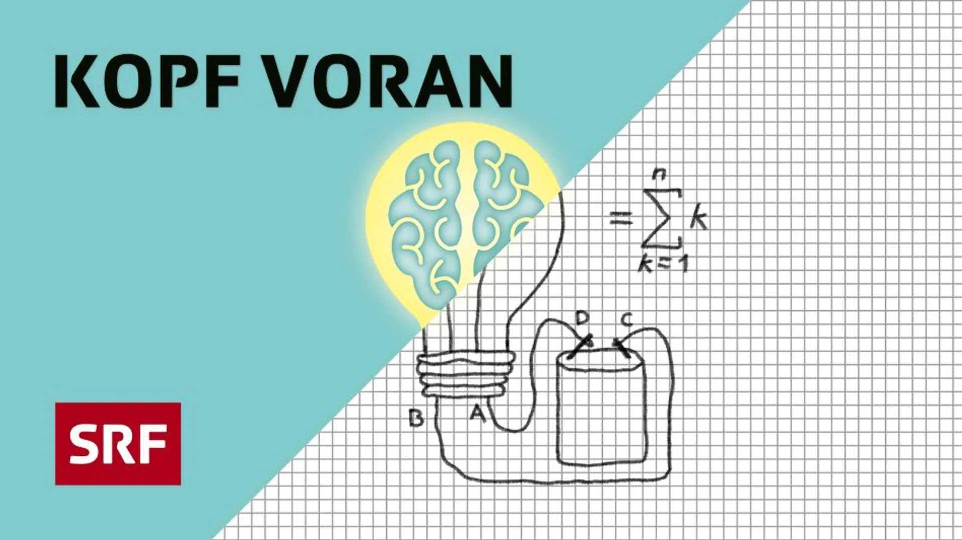 Kopf Voran SRF Glühlampe mit Formeln