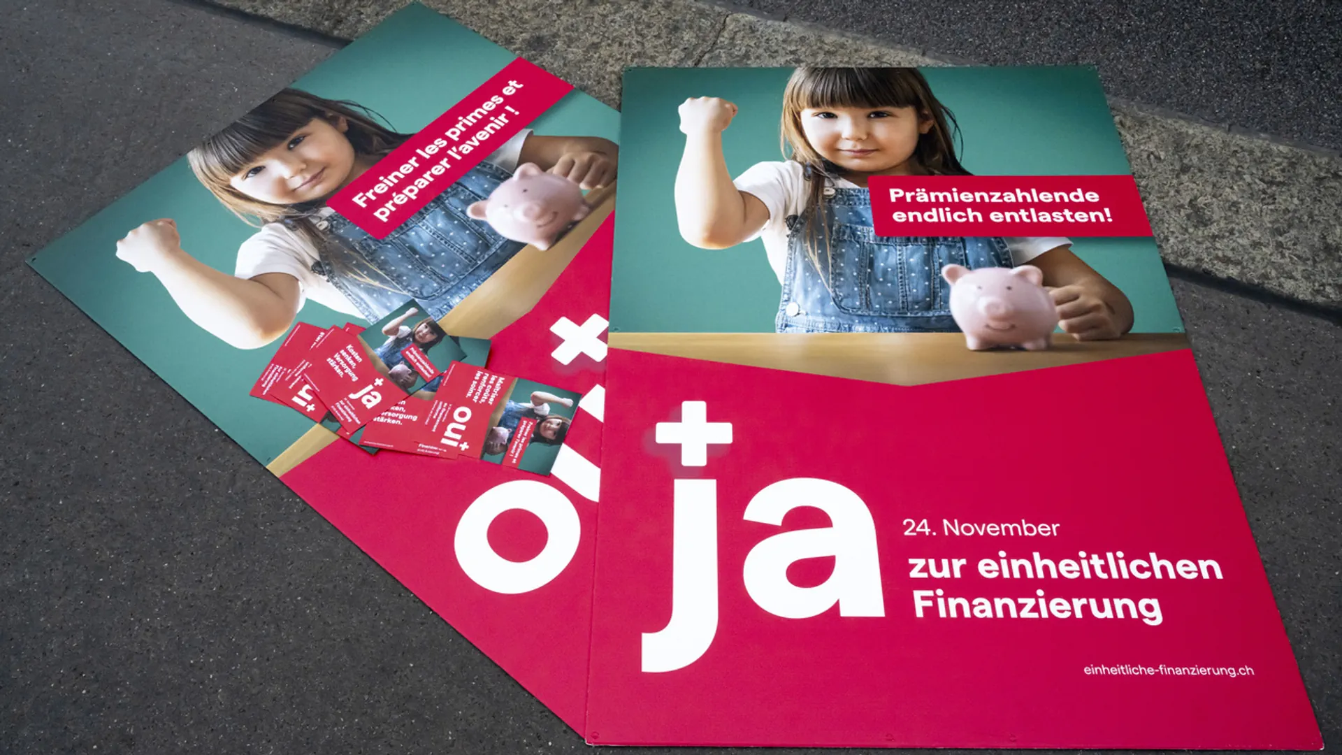 Der Flyer vom Komitee Ja zur einheitlichen Finanzierung der Gesundheitsleistungen.