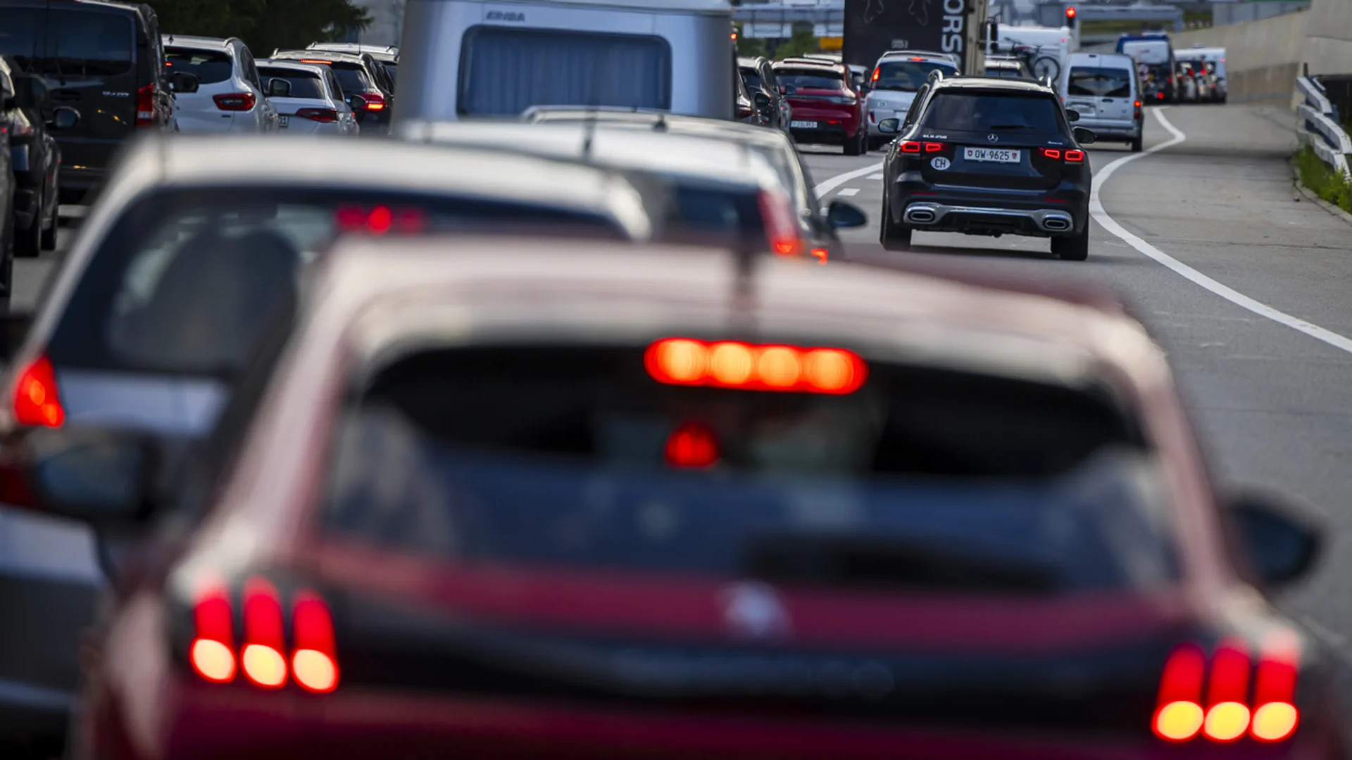 Stau auf Autobahn