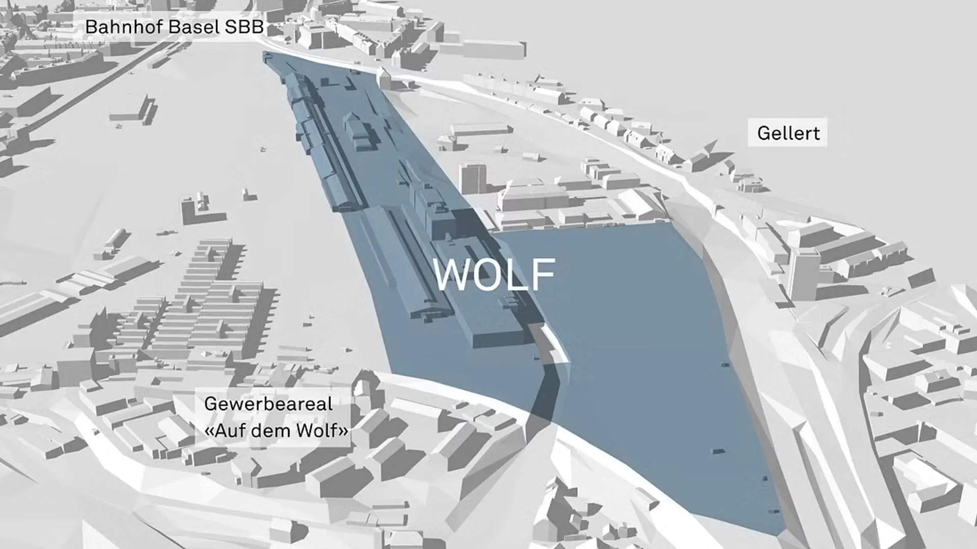 Projektskizze, auf dem Areal Wolf eingezeichnet ist